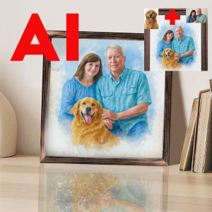 AI square wooden frame ornaments20X20CM