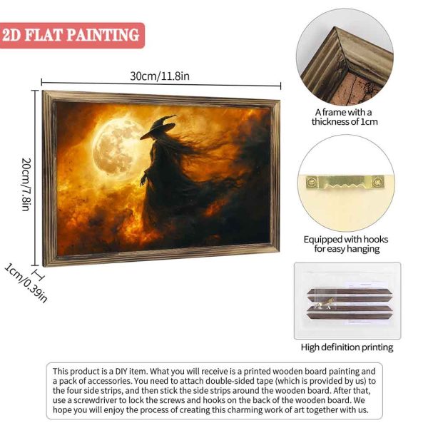 AI square wooden frame ornaments20X30CM - 图片 7