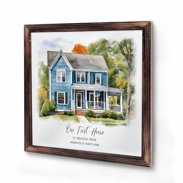 AI square wooden frame ornaments20X20CM - 图片 6