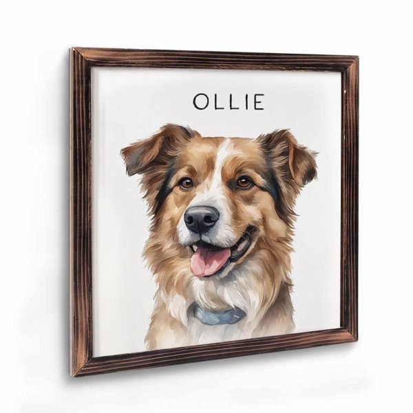 AI square wooden frame ornaments20X20CM - 图片 7