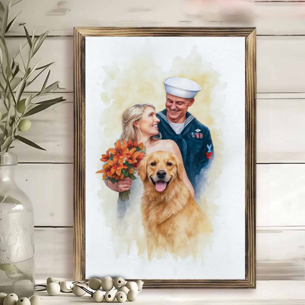 AI square wooden frame ornaments20X30CM - 图片 4