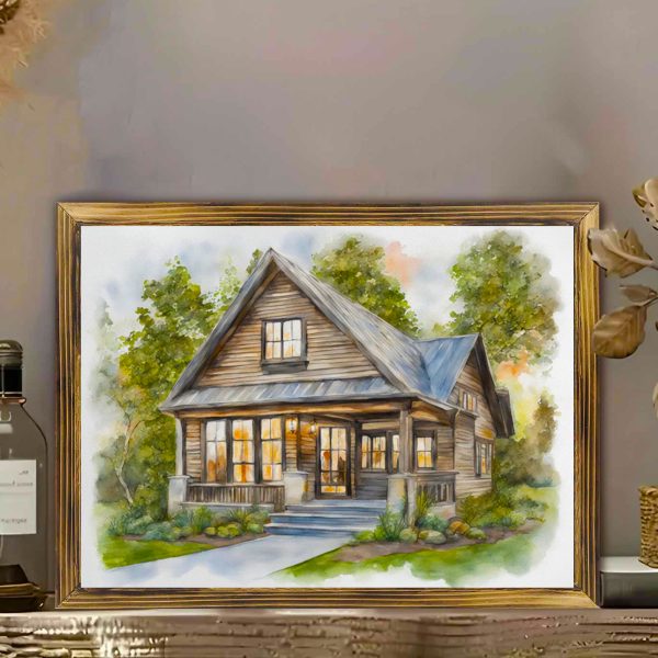 AI Square Wooden Frame Ornaments30X40CM - 图片 9