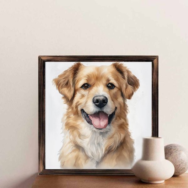 AI square wooden frame ornaments20X20CM - 图片 9