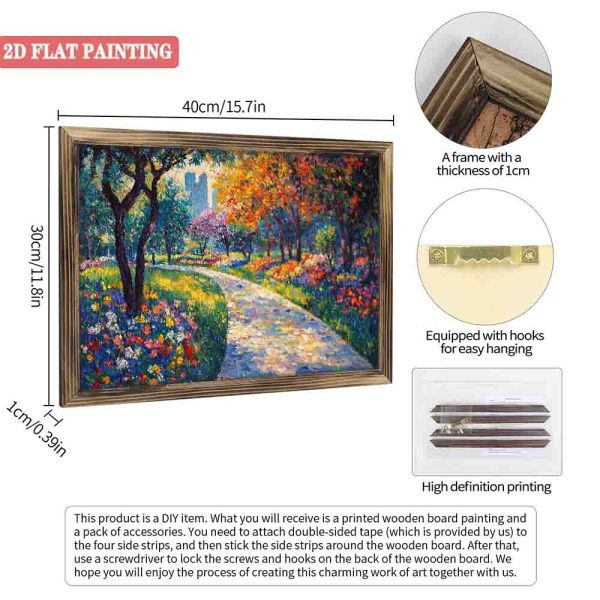 AI Square Wooden Frame Ornaments30X40CM - 图片 8