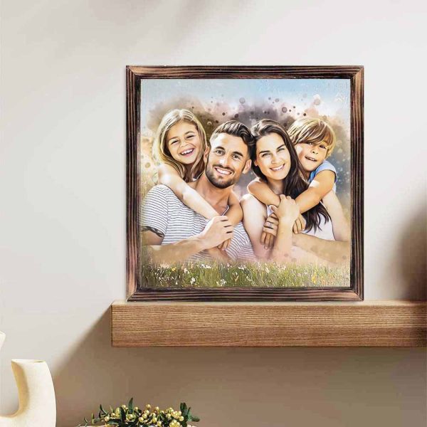 AI square wooden frame ornaments20X20CM - 图片 4