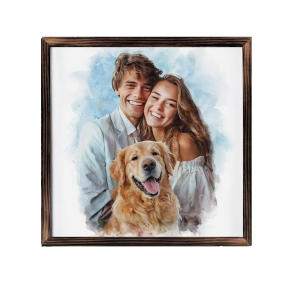 AI square wooden frame ornaments20X20CM - 图片 13