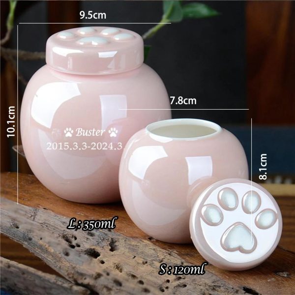Best-selling claw print animal hair urn small pet urn urn urn - 图片 11