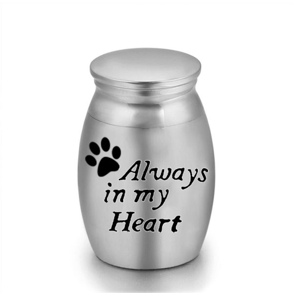 Best-selling stainless steel claw print animal hair urn small pet sealed urn urn urn with lid - 图片 10