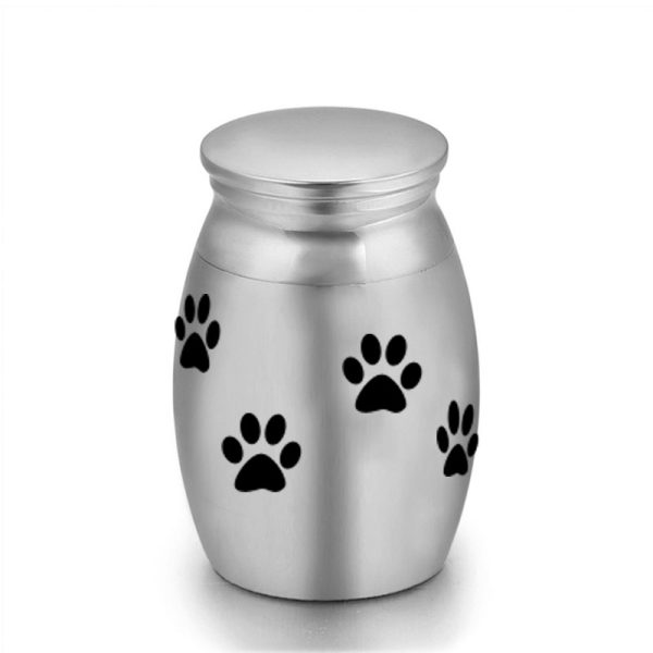 Best-selling stainless steel claw print animal hair urn small pet sealed urn urn urn with lid - 图片 6
