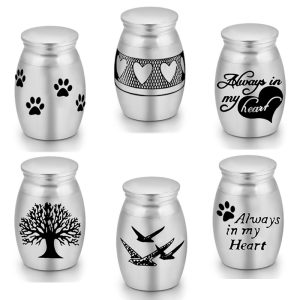 Best-selling stainless steel claw print animal hair urn small pet sealed urn urn urn with lid